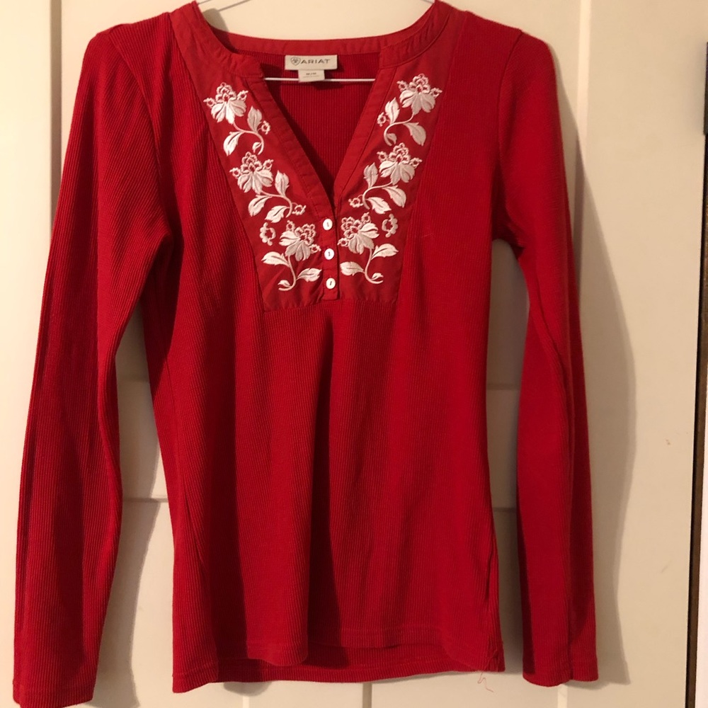 Ariat Red Henley shirt
